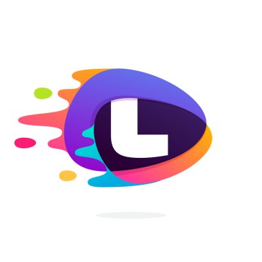 Hızlı hız çizgisi ile üçgen kavşak simgesinde L harfi logosu