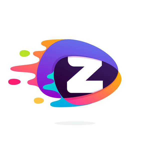 Logo lettre Z en triangle icône d'intersection avec ligne de vitesse rapide — Image vectorielle