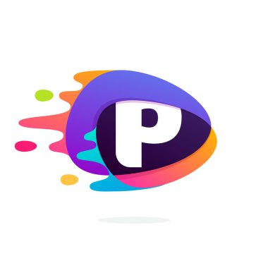 Hızlı hız çizgisi ile üçgen kavşak simgesinde P harfi logosu