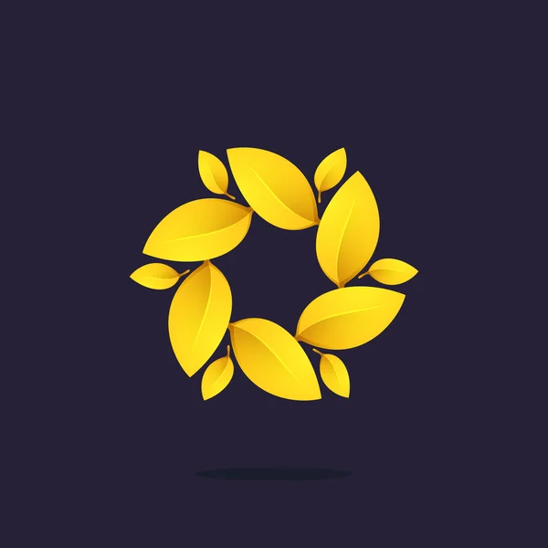 Gold award laurel wreath logo. — Stock Vector