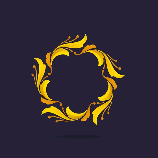 金賞月桂樹の花輪ロゴ. — ストックベクタ