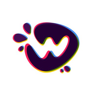 Renk kayması ile harf W logo.