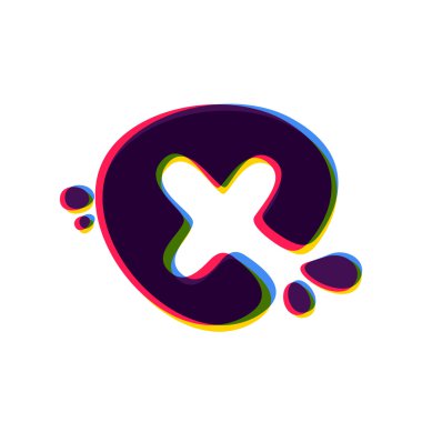Renk kayması ile mektup X logo.