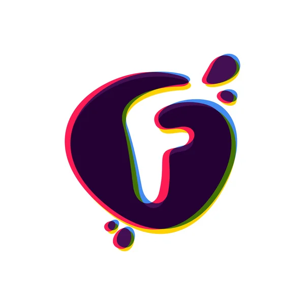 カラーシフトの手紙 F ロゴ. — ストックベクタ