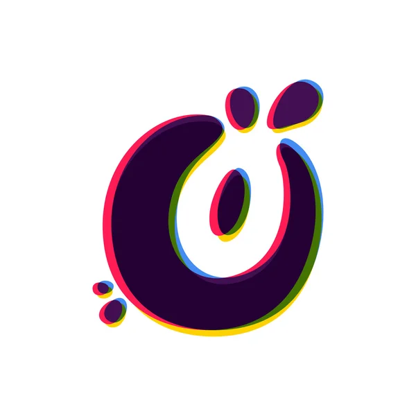 Логотип буквы O с цветовым сдвигом . — стоковый вектор