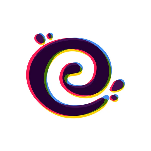Logo huruf E dengan perubahan warna . - Stok Vektor