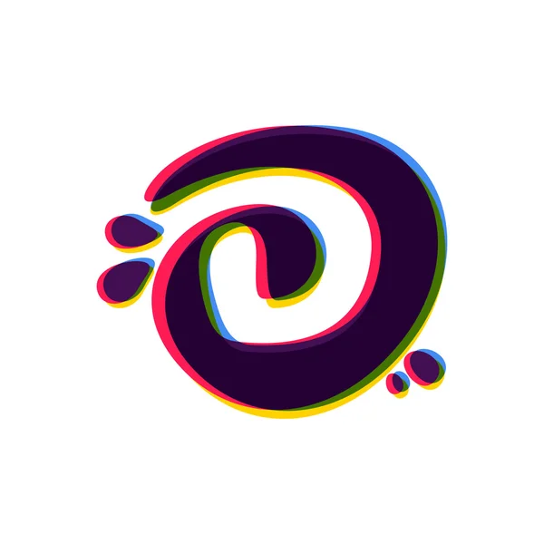 Letter D logo met kleurverandering. — Stockvector
