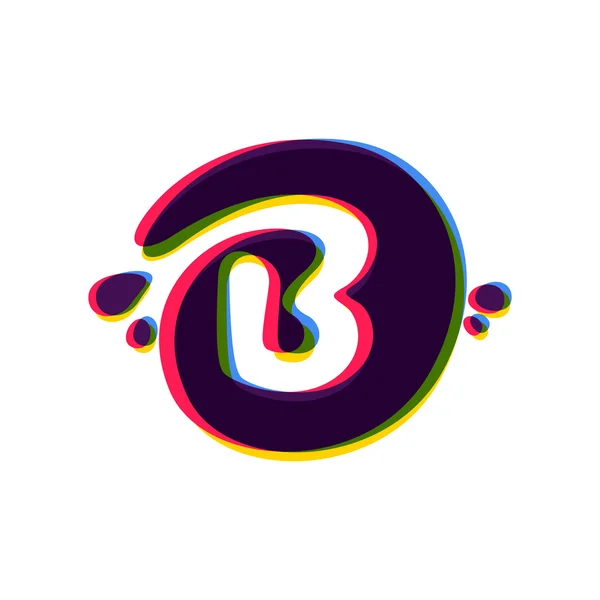 Логотип буквы B с цветовым сдвигом . — стоковый вектор