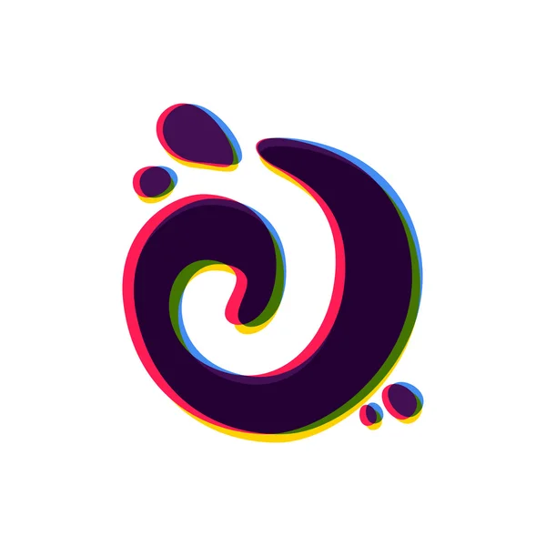 Логотип буквы J с цветовым сдвигом . — стоковый вектор