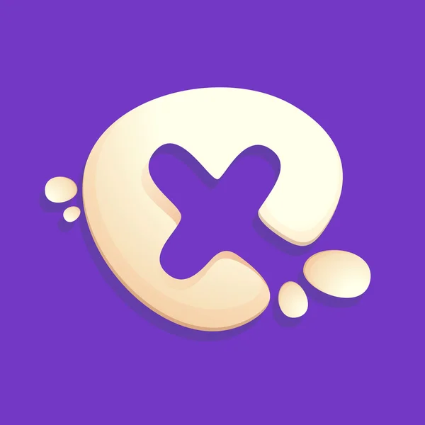 Logo lettre X dans le lait, le yaourt ou les éclaboussures de crème . — Image vectorielle