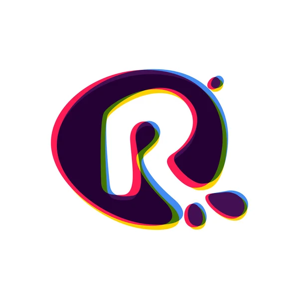 Логотип буквы R с цветовым сдвигом . — стоковый вектор