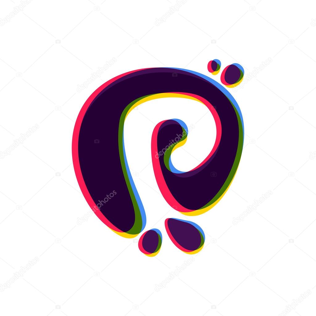 Illustrazione Colore Con La Lettera P Marchio Della