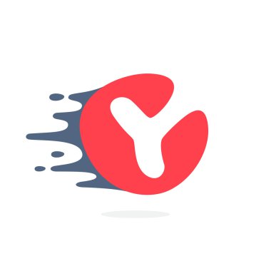 Hızlı su, ateş, enerji hatları ile Mektup Y logosu.