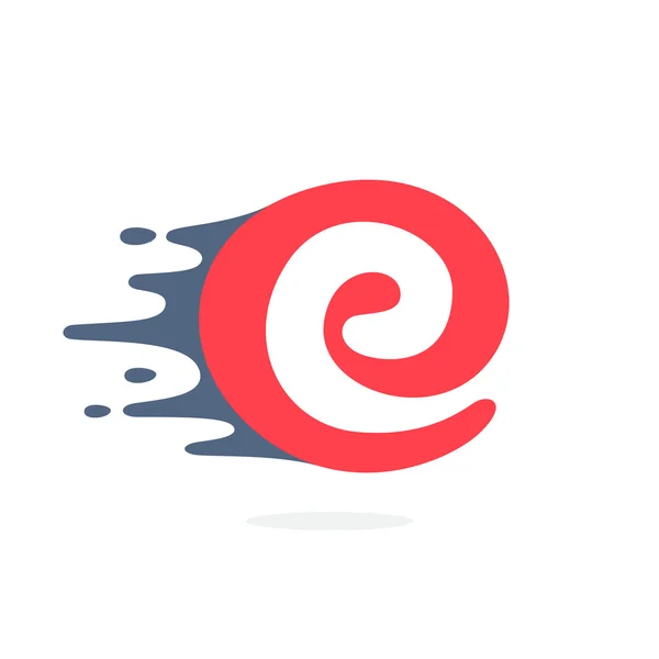 Letter E logo met snelle snelheid water, brand, energielijnen. — Stockvector