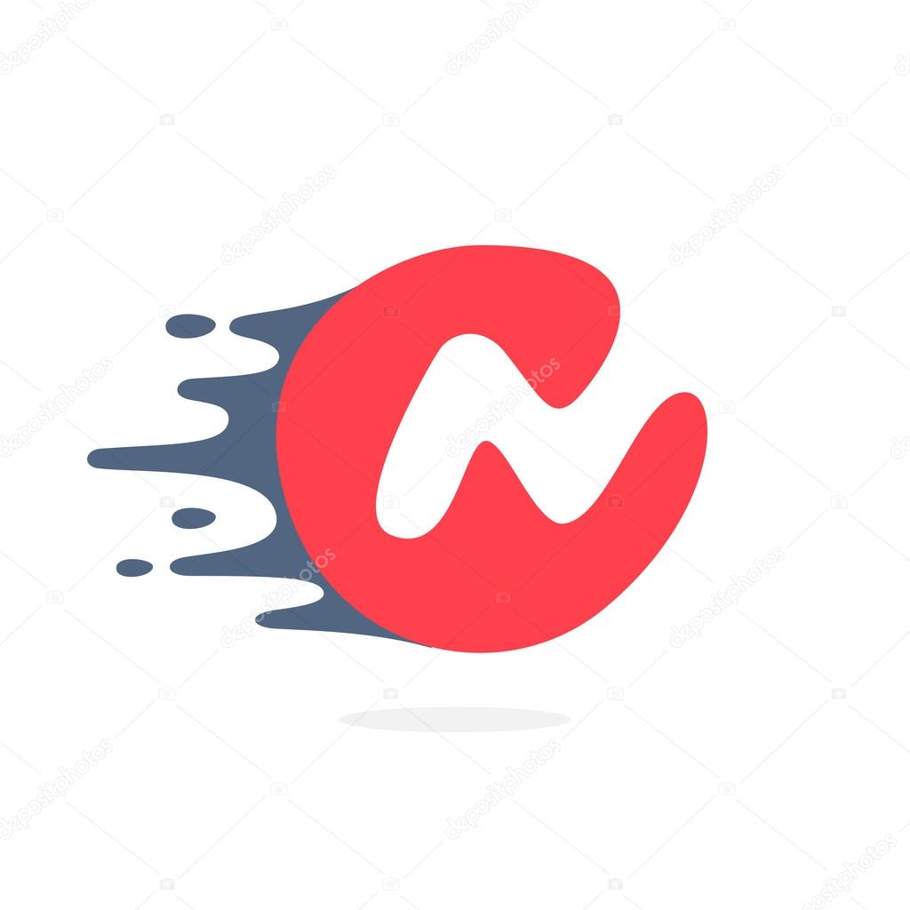 Letter N logo with fast speed water, fire, energy lines. Vector elements for sportswear, t-shirts, labels or posters.