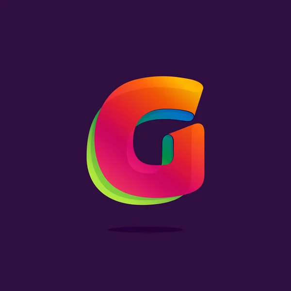 Letra G logo formado por cinta de colores . — Vector de stock