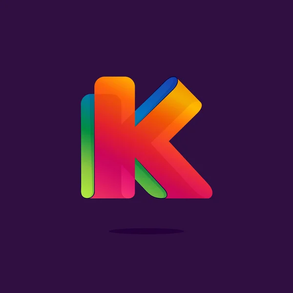 Lettera K logo formato da nastro colorato . — Vettoriale Stock