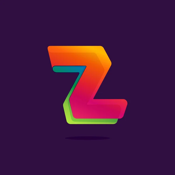 Letra Z logo formado por cinta de colores . — Vector de stock