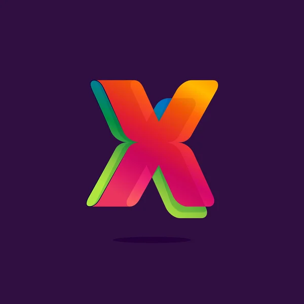 Carta X logotipo formado por fita colorida . — Vetor de Stock
