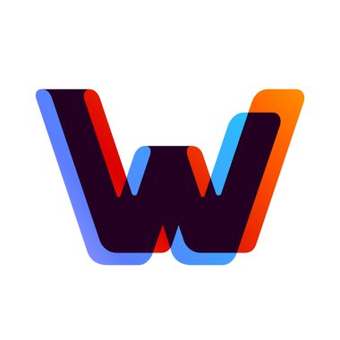 Renkli kaplama şerit tarafından kurulan harf W logo.