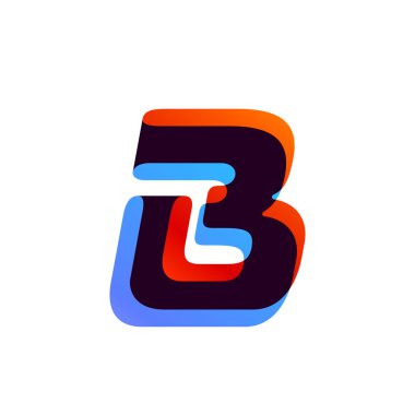 Renkli kaplama şerit tarafından kurulan mektup B logosu.