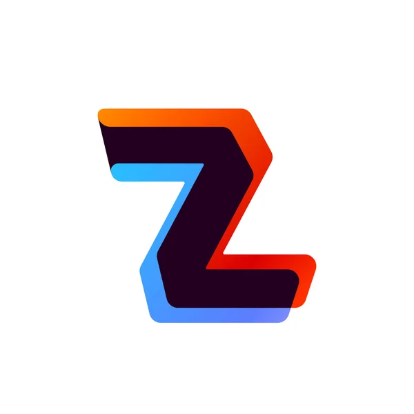 다채로운 오버레이 리본에 의해 형성 된 문자 Z 로고. — 스톡 벡터