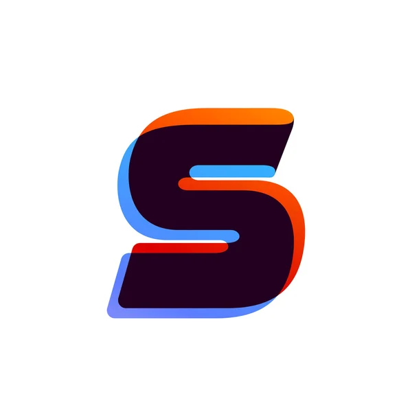 Letter S logo gevormd door kleurrijke overlay lint. — Stockvector