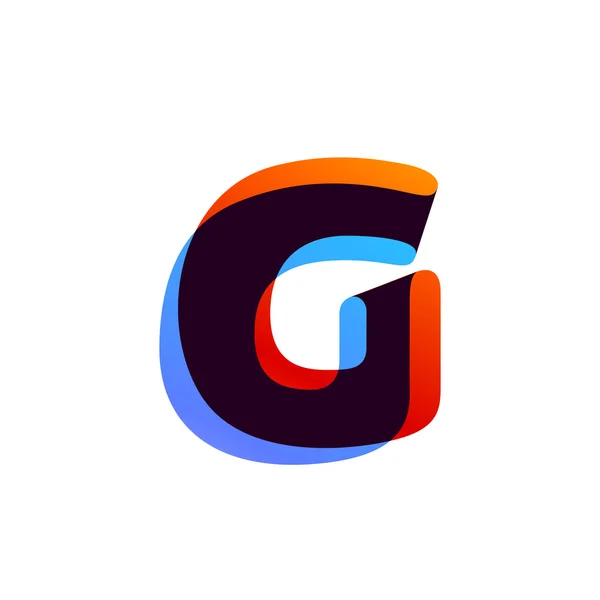 Letra G logo formado por cinta de superposición de colores . — Vector de stock