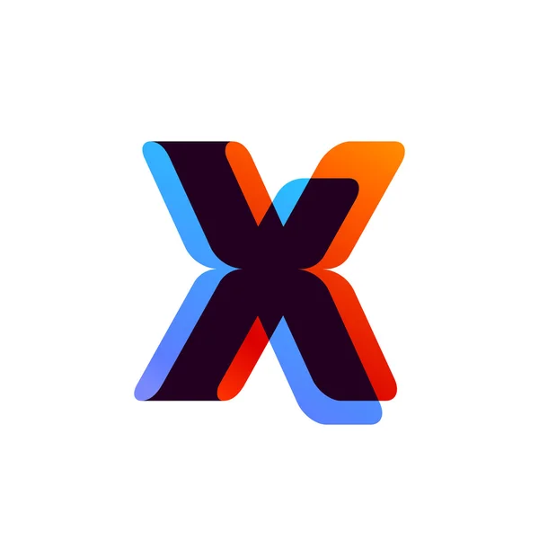 Lettera X logo formato da nastro colorato sovrapposizione . — Vettoriale Stock