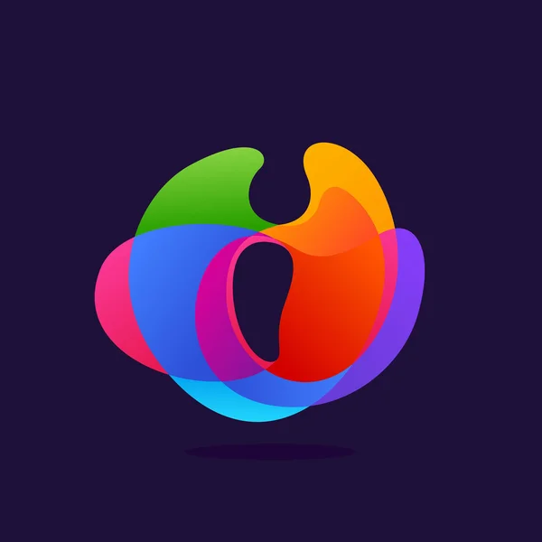 Γράμμα I λογότυπο στο πολύχρωμο πολύχρωμη splash υπόβαθρο. — Διανυσματικό Αρχείο
