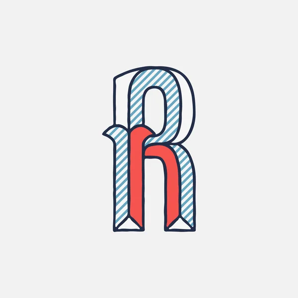 Vector Condensed Retro Letter Logo Striped Shadows Perfect Use Retro — Stock Vector