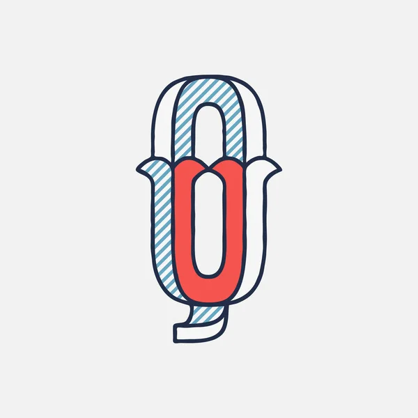 Vector Condensed Retro Letter Logo Striped Shadows Perfect Use Retro — Stock Vector