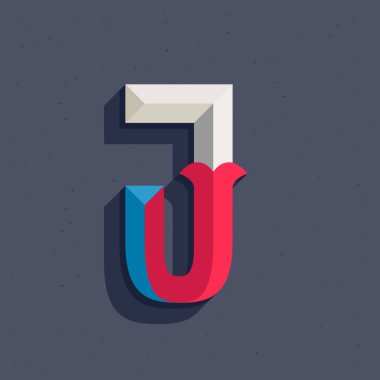 Eski atletik tarzda U harfi logosu. Spor giyim kimliğinizde, beysbol ambleminizde, zafer posterlerinizde, retro üniversite tasarımınızda ve diğerlerinde kullanabilirsiniz.. 