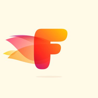 Kırmızı kuyruklu F harfi amblemi yanıyor. Tehlike etiketleri, hızlı hız başlıkları, motosiklet posterleri, spor kimliği vs. için vektör suluboya yazı tipi.