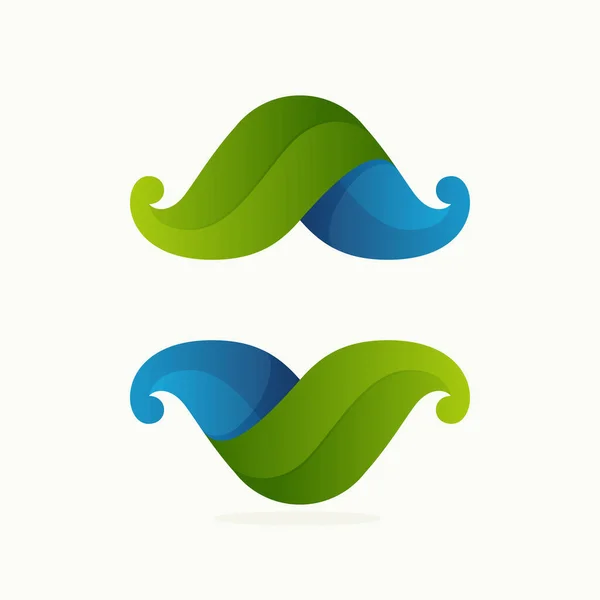 Logotipo Esfera Ecológica Hecho Hojas Verdes Retorcidas Olas Agua Icono — Vector de stock