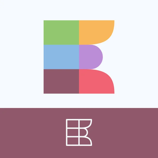Letter Logo Made Pattern Blocks Pretty Dim Colors Vector Template — Stock Vector