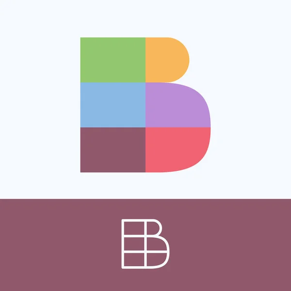 Letter Logo Gemaakt Van Patroonblokken Met Mooie Vage Kleuren Vector — Stockvector