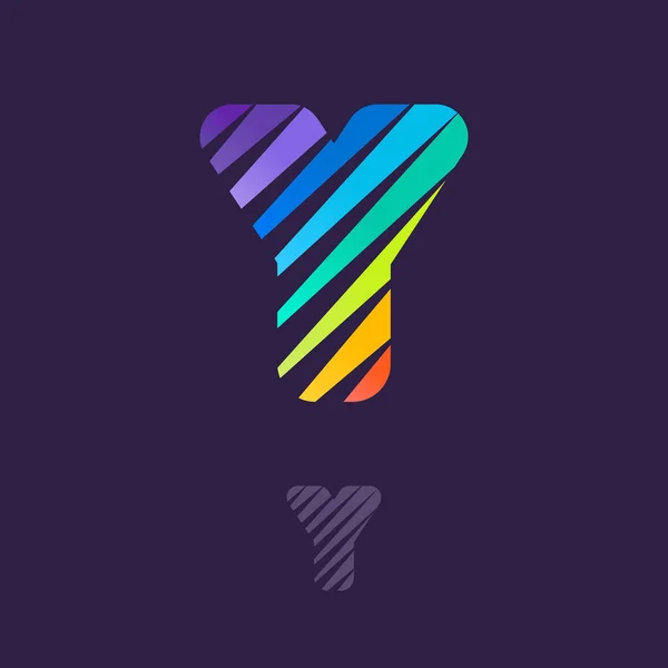 Logotipo Letra Con Líneas Diagonales Multicolor Plantilla Vector Velocidad Rápida — Archivo Imágenes Vectoriales