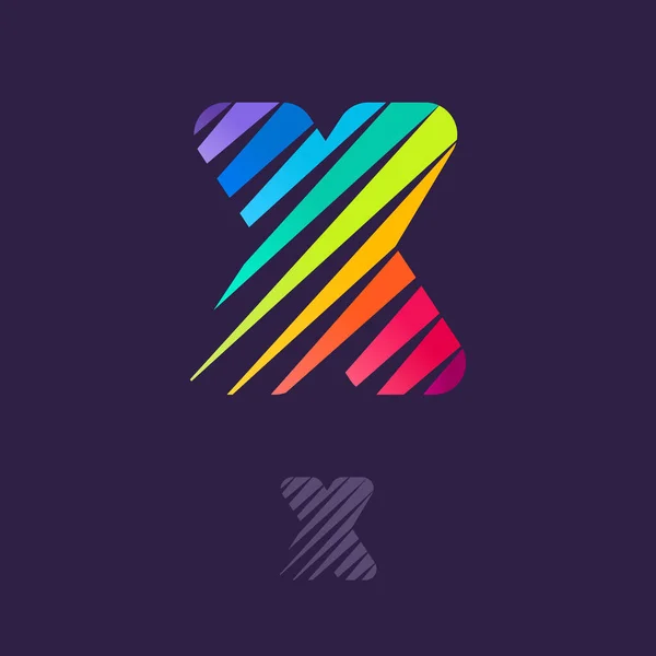 Logo Lettera Con Linee Diagonali Multicolore Modello Vettoriale Alta Velocità — Vettoriale Stock