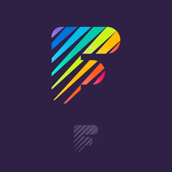 Logo Lettera Con Linee Diagonali Multicolore Modello Vettoriale Alta Velocità — Vettoriale Stock