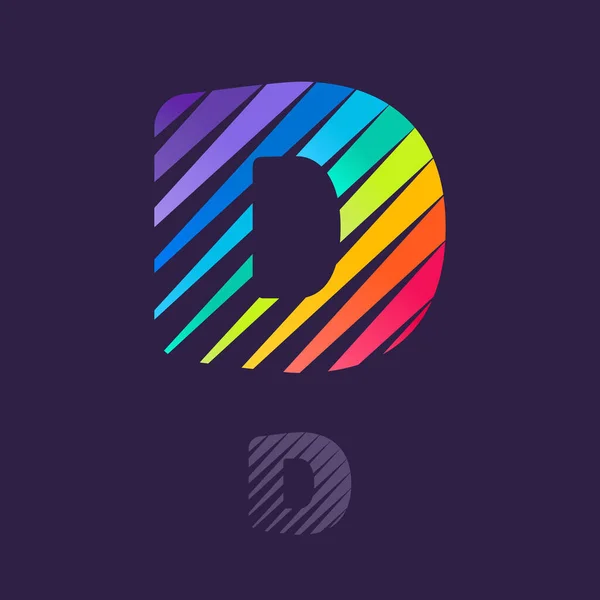 Çok Renkli Köşegen Çizgileri Olan Harfi Logosu Spor Takımı Kimliğiniz — Stok Vektör