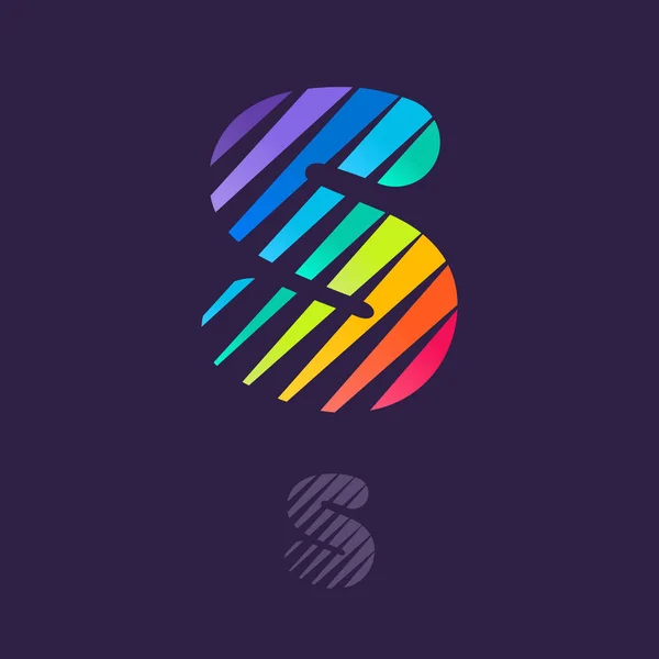 Logotipo Letra Con Líneas Diagonales Multicolores Plantilla Vector Velocidad Rápida — Vector de stock