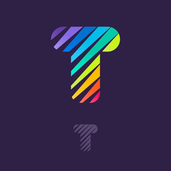 Logo Lettre Avec Lignes Diagonales Multicolores Modèle Vectoriel Vitesse Rapide — Image vectorielle