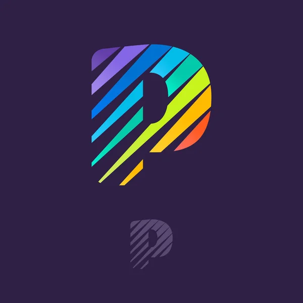Logo Lettre Avec Lignes Diagonales Multicolores Modèle Vectoriel Vitesse Rapide — Image vectorielle