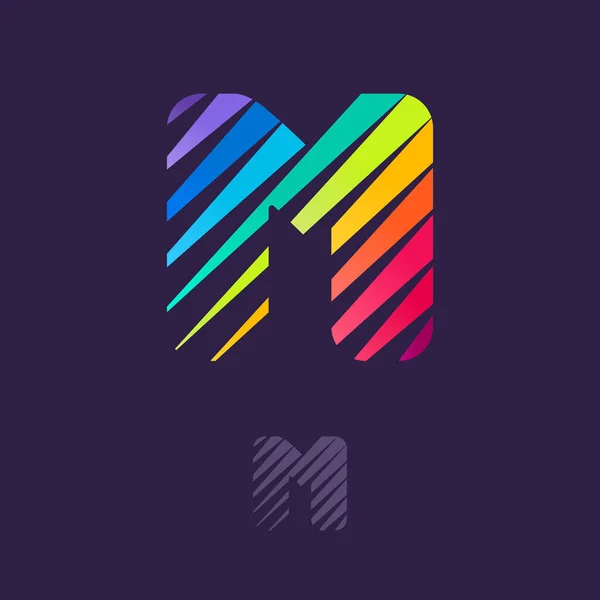 Bokstäver Logotyp Med Flerfärgad Diagonal Linjer Snabb Hastighet Vektor Mall — Stock vektor