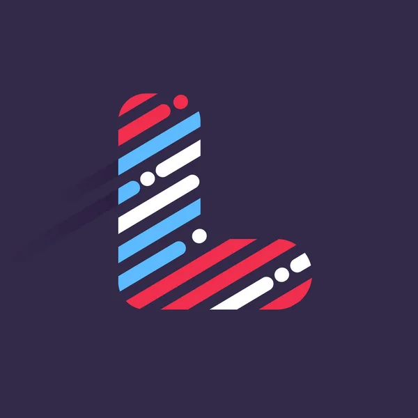 Vitesse Rapide Lettre Logo Avec Des Lignes Inclinées Des Points — Image vectorielle