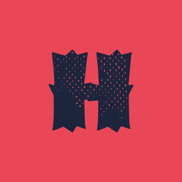 Korkunç Şekilli Harfi Logosu Grunge Deseni Korkunç Kurumsal Kimliğiniz Için — Stok Vektör