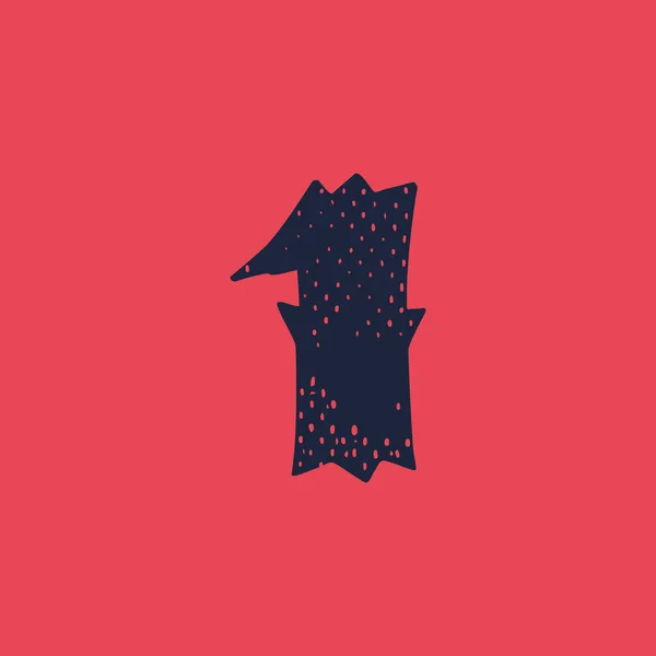 Логотип Номер Один Стилі Жахів Гранжевою Текстурою Векторний Шаблон Шрифту — стоковий вектор
