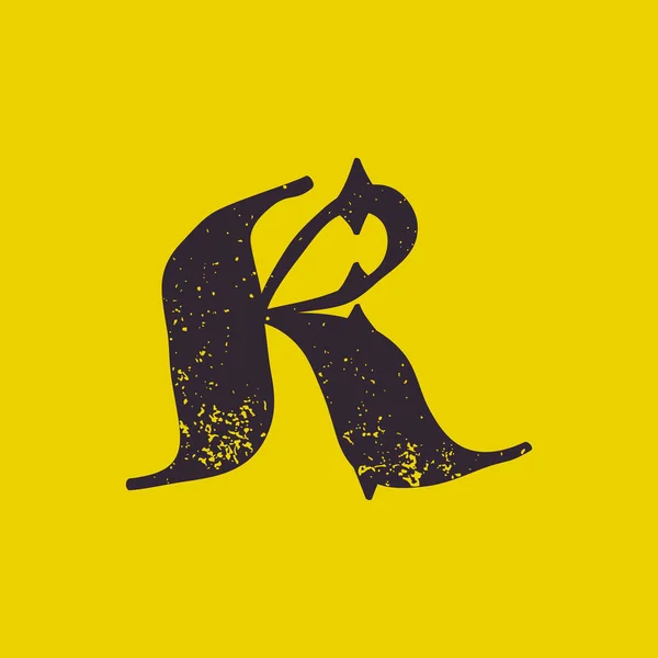Letter Kalligraphie Logo Horror Stil Mit Grunge Textur Stilvolle Schreckliche — Stockvektor