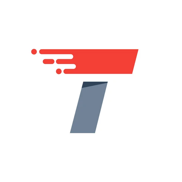 Letter Fast Speed Motion Logo Oblique Font Red Line Sportswear — Stock Vector